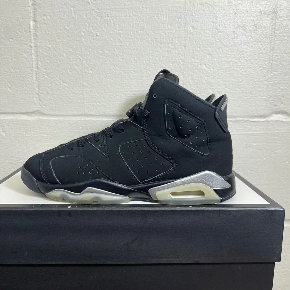 Nike Air Jordan 6 Retro GS Chrome Black DX2835-001 Sneakers Youth Size 7 Y‎